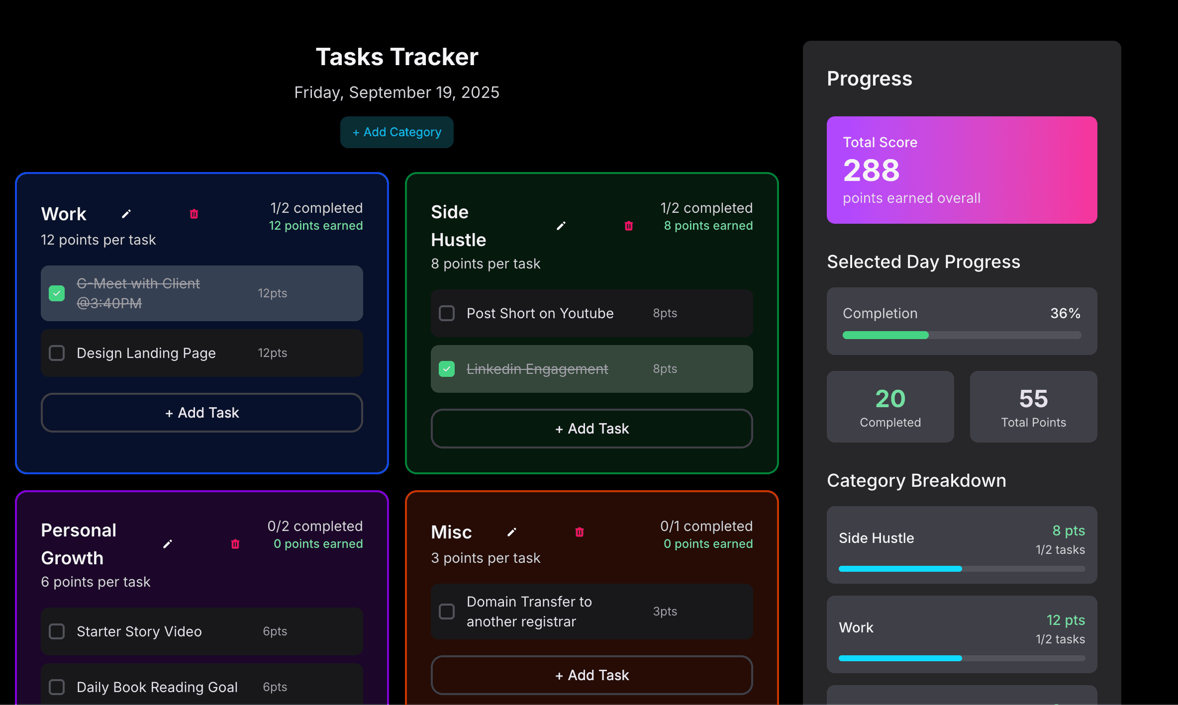 DailyChecks daily task tracker interface
